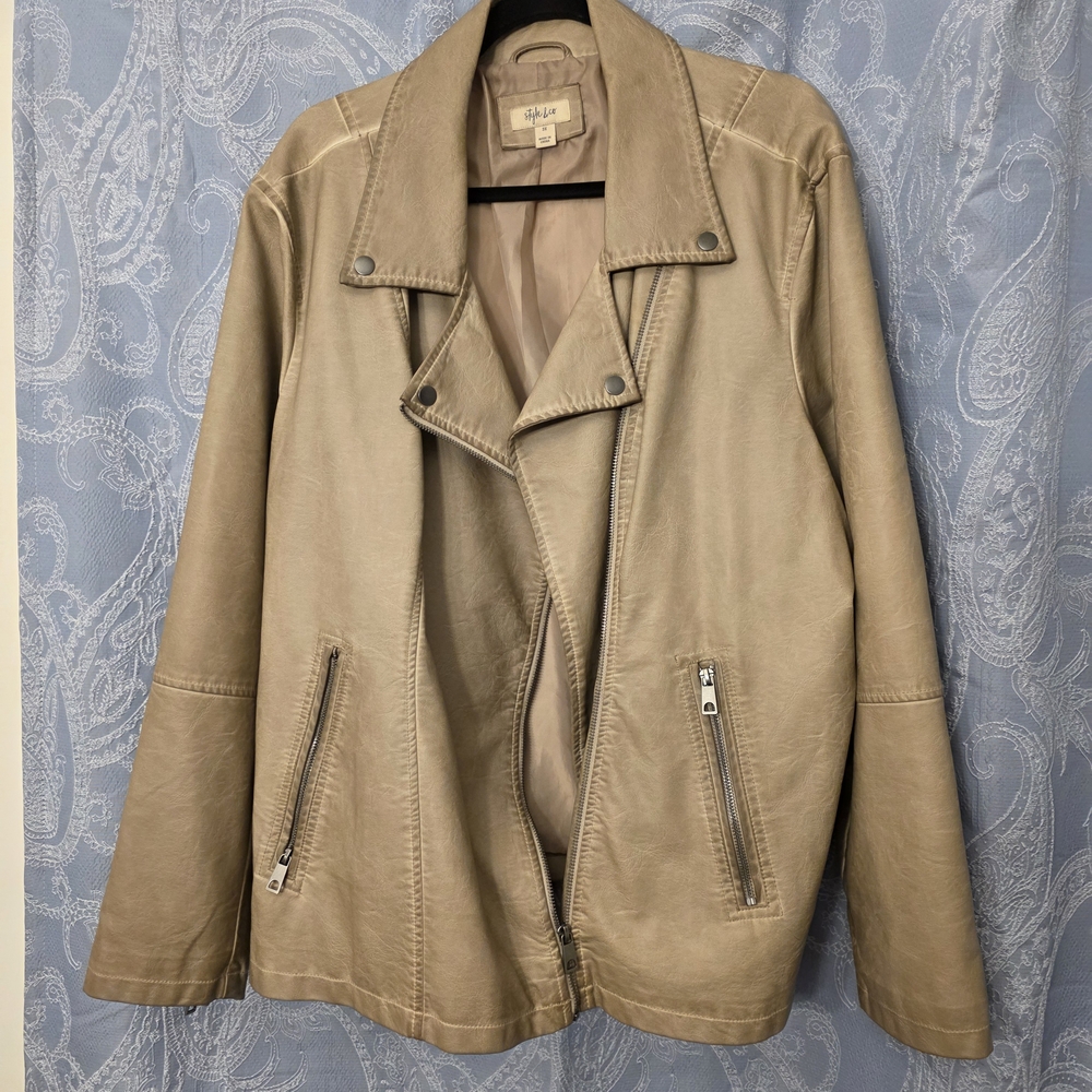 📣HP📣 Style & Co. Tan Faux Leather Jacket